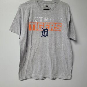 Detroit Tigers MLB Baseball‎ T Shirt Mens M Short Sleeve Gray Orange Logo